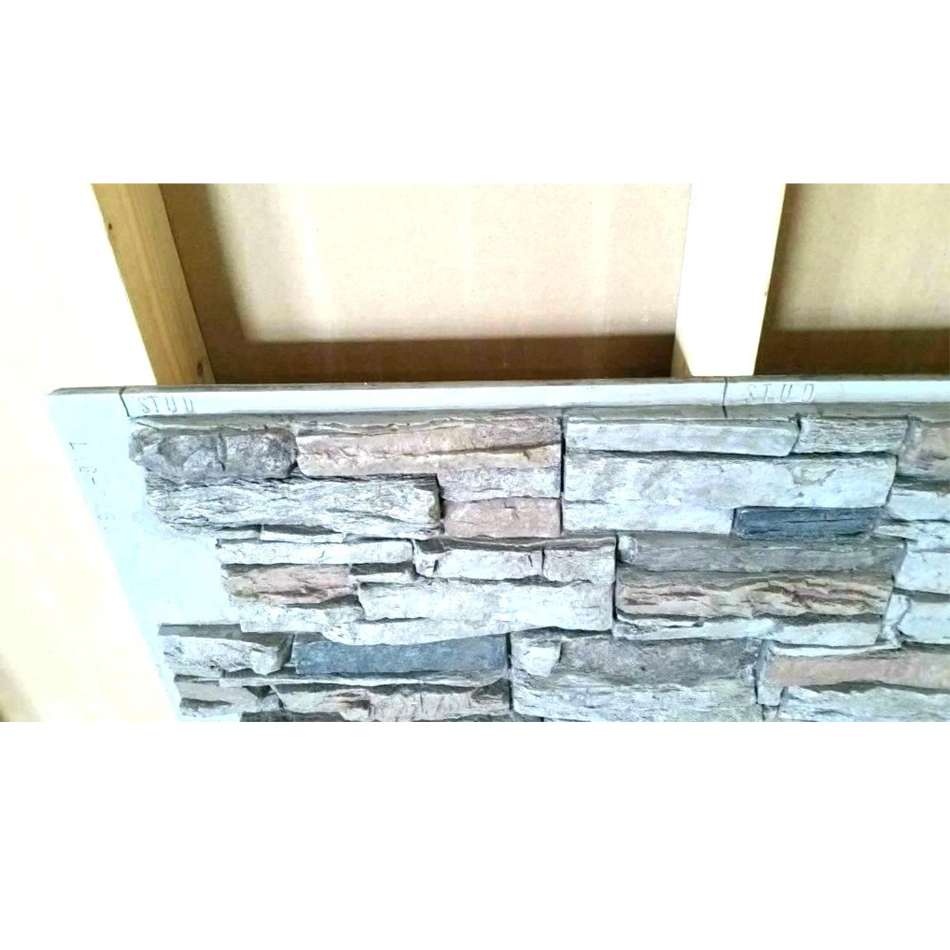 Lightweight cast PU faux stone panel with mounting back