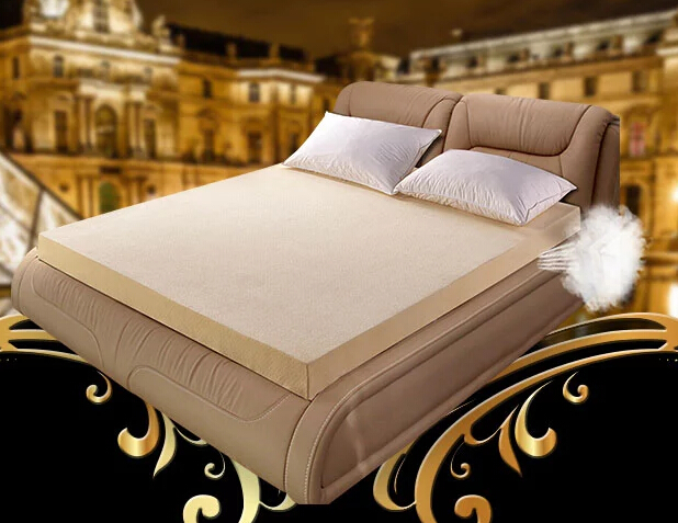 High-resilience HR foam mattress on bed