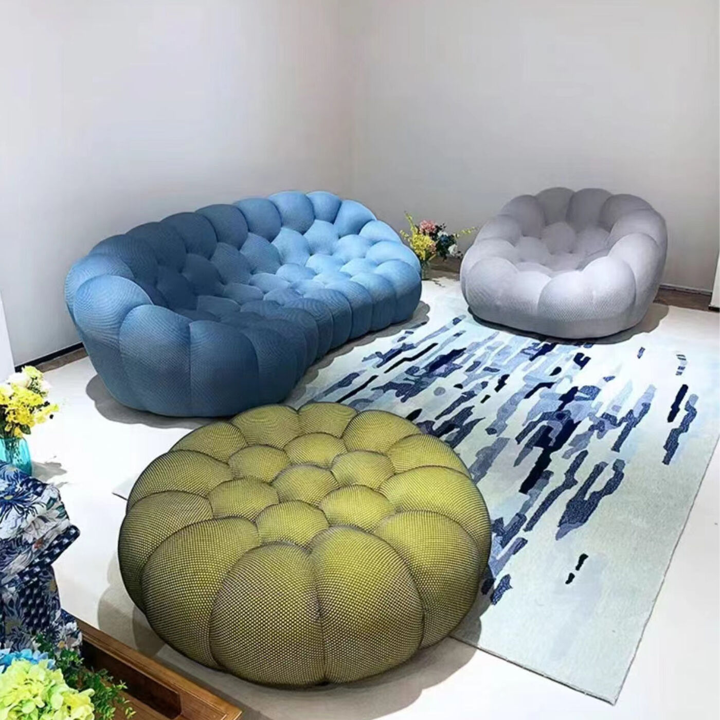 High-resilience HR foam modern bubble sofas