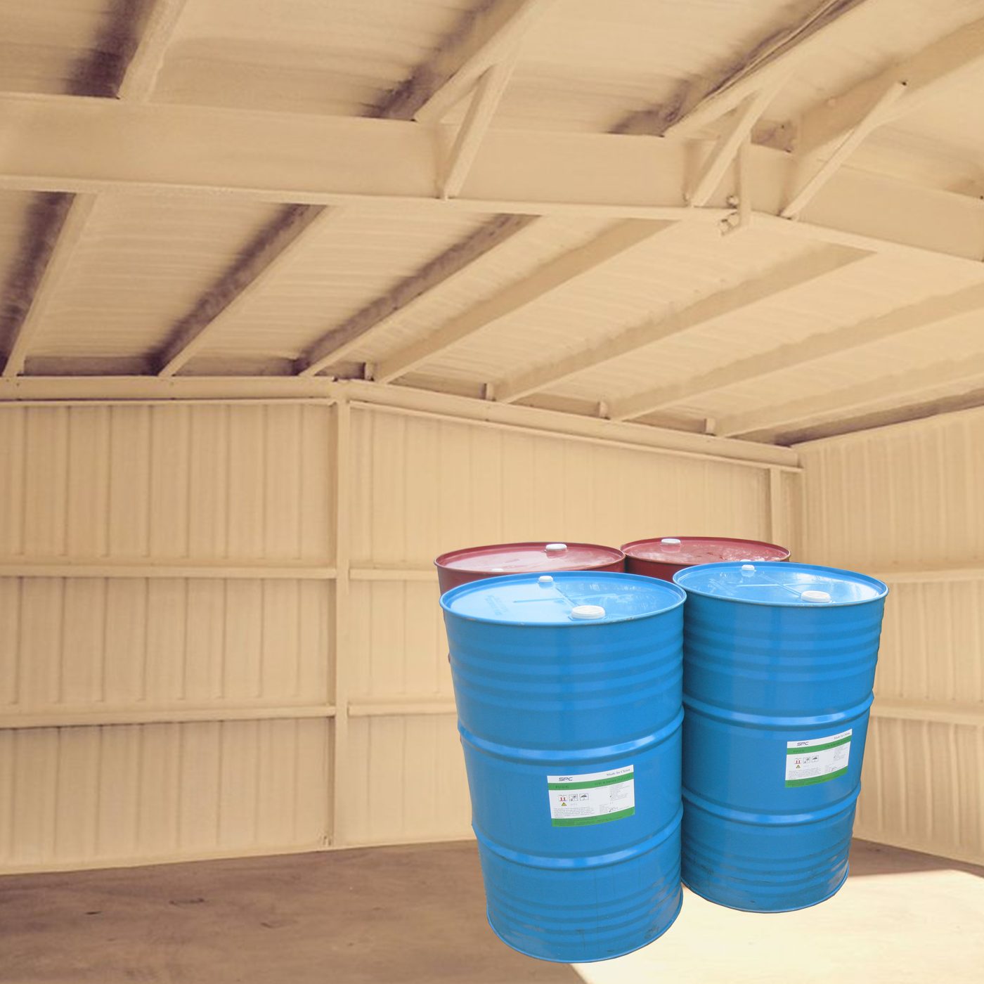 Open-cell polyurethane spray foam material texture