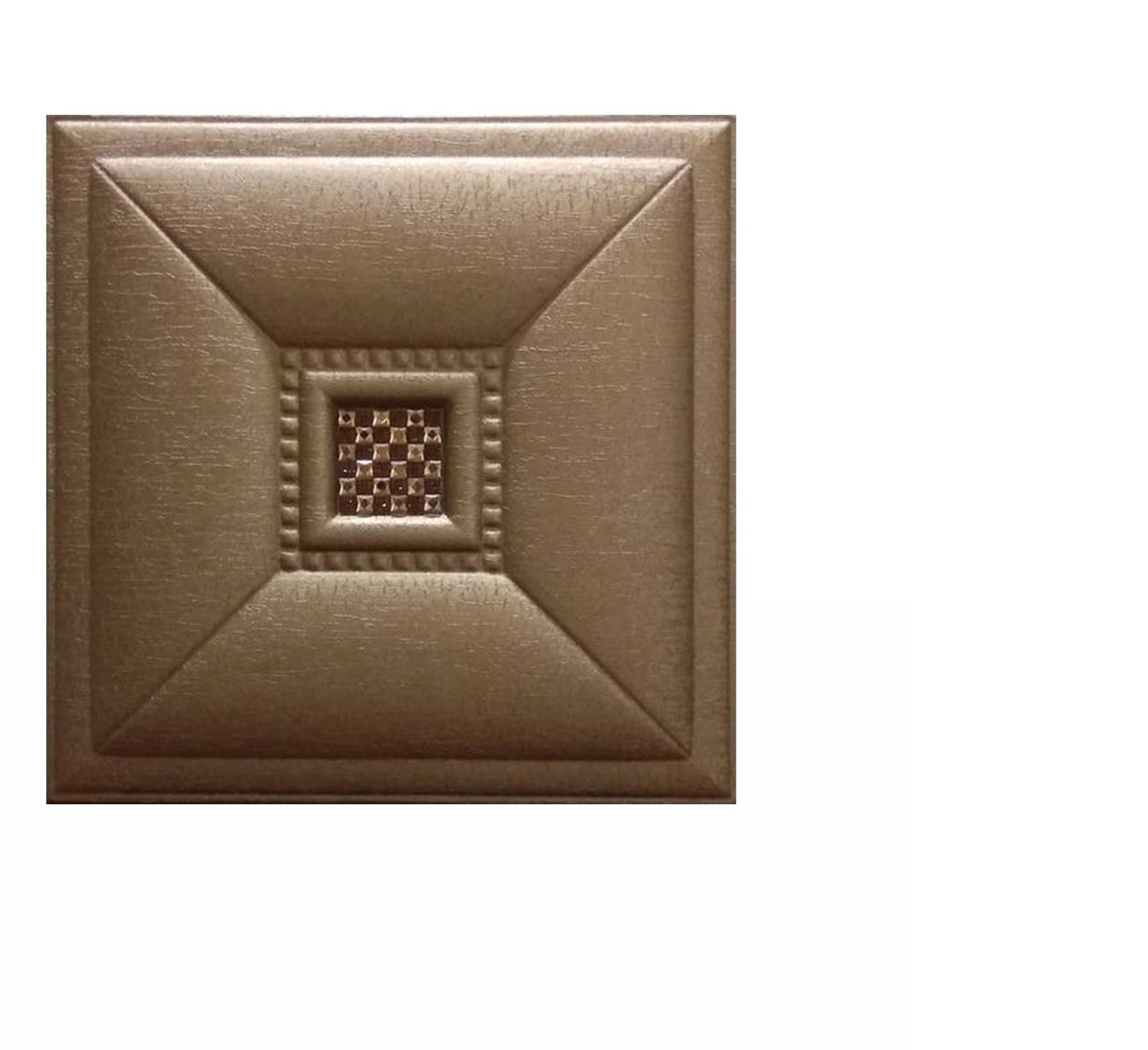 Gold PU 3D leather-look wall panel