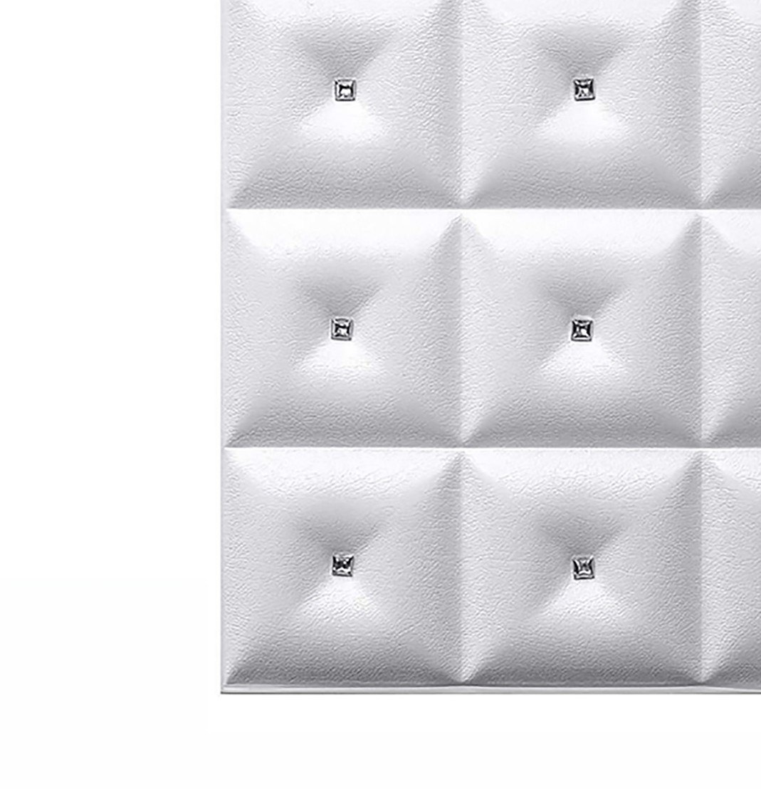 White PU 3D quilted soft wall panel
