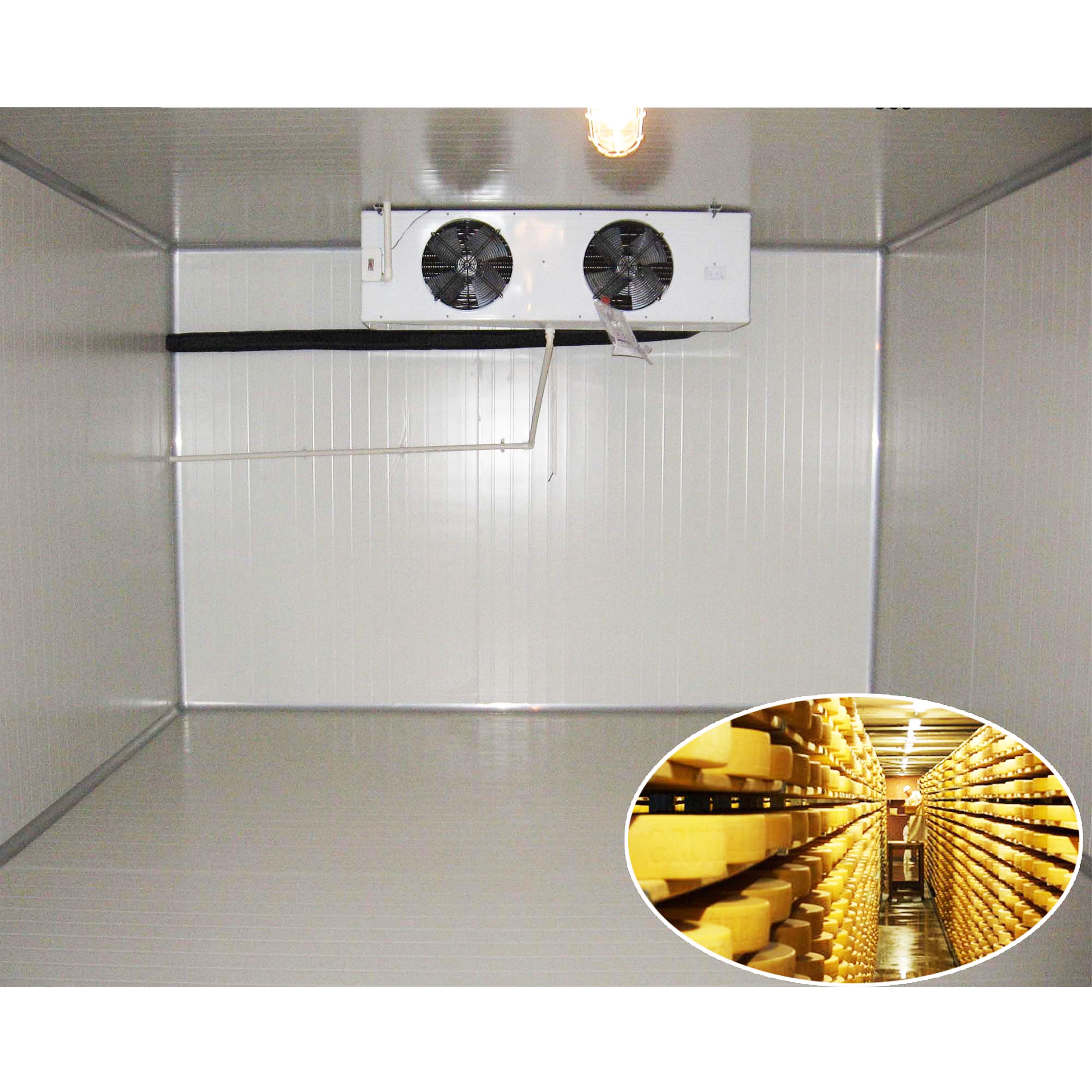 Cold room built with rigid PU foam sandwich panels