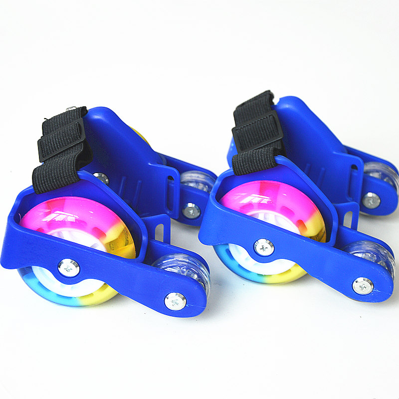 Heel skates with LED flashing PU wheels