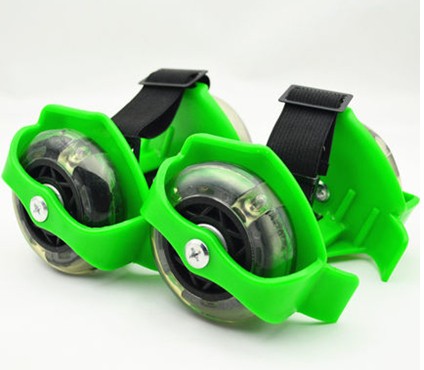 Heel skates with clear PU wheels