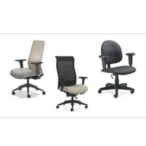 Office chairs with PU integral-skin armrests