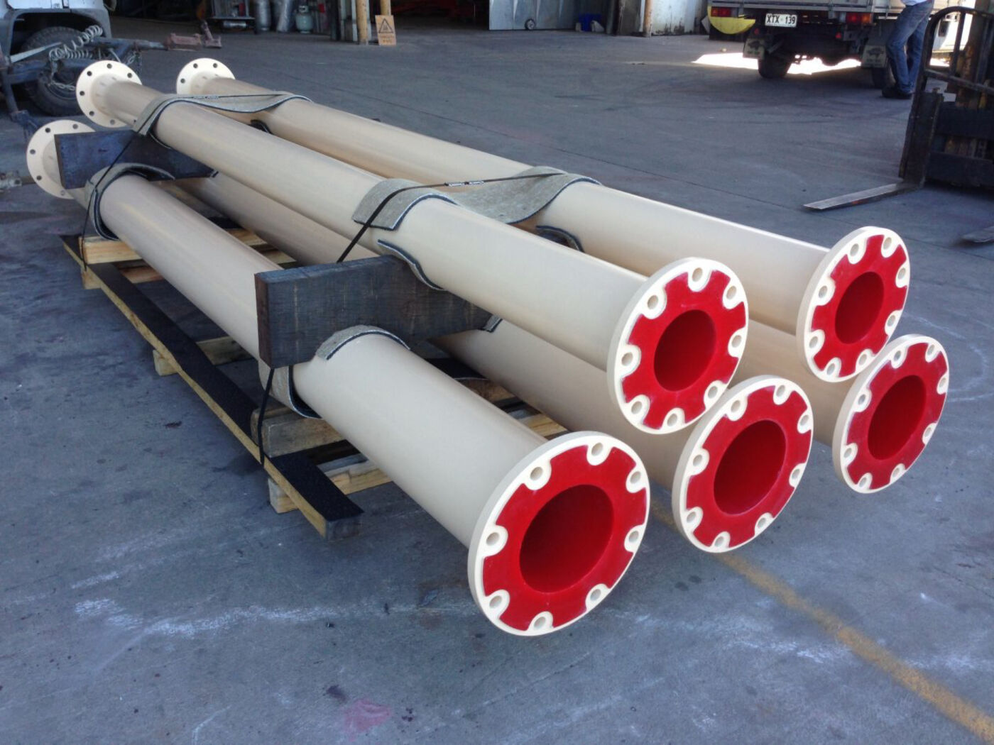 Cast PU lined slurry steel pipe with flanges