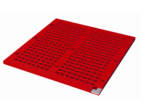 Red modular bolt-down PU screen panel