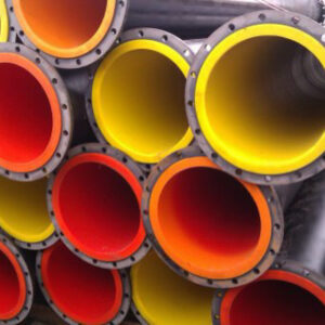 Abrasion-resistant cast PU lined steel pipe bores
