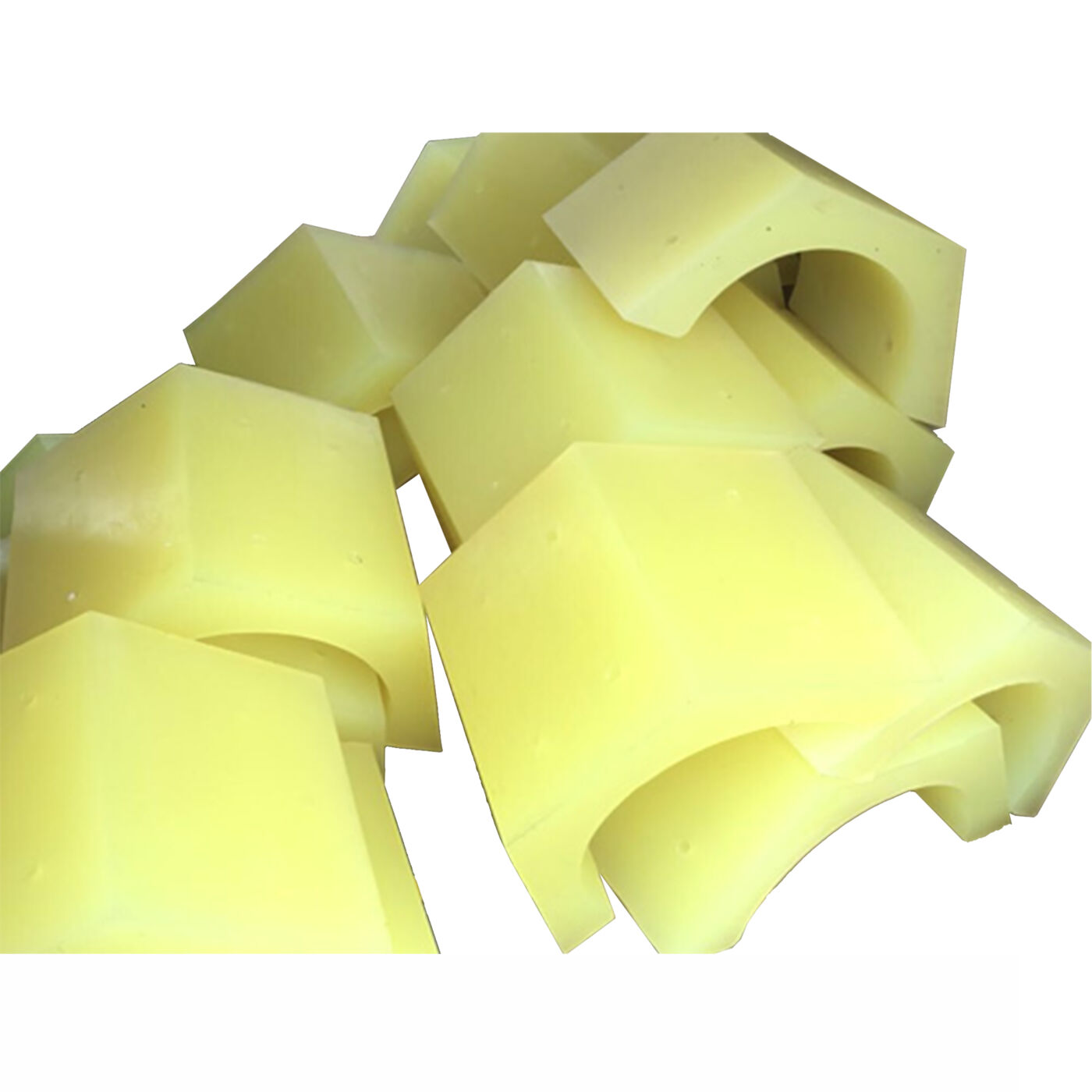 Yellow cast PU wear shields and chute liners