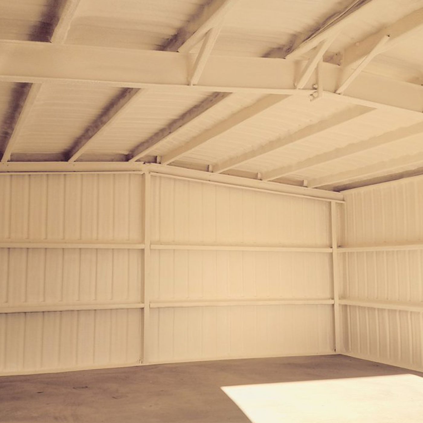 Spray PU foam steel building insulation
